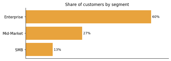 Customer distribution by segment (share of classified customers)