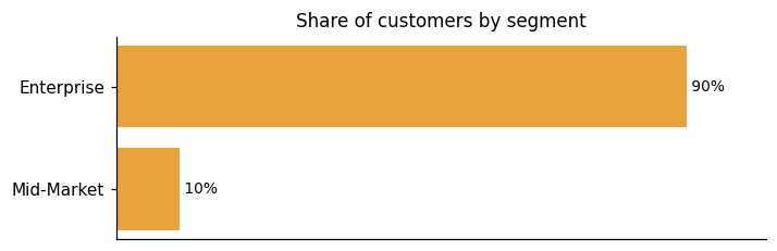 Customer distribution by segment (share of classified customers)