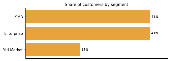 Customer distribution by segment (share of classified customers)